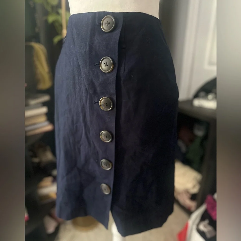 NWT Boden fully lined button front linen pencil skirt US 8 - Picture 1 of 6